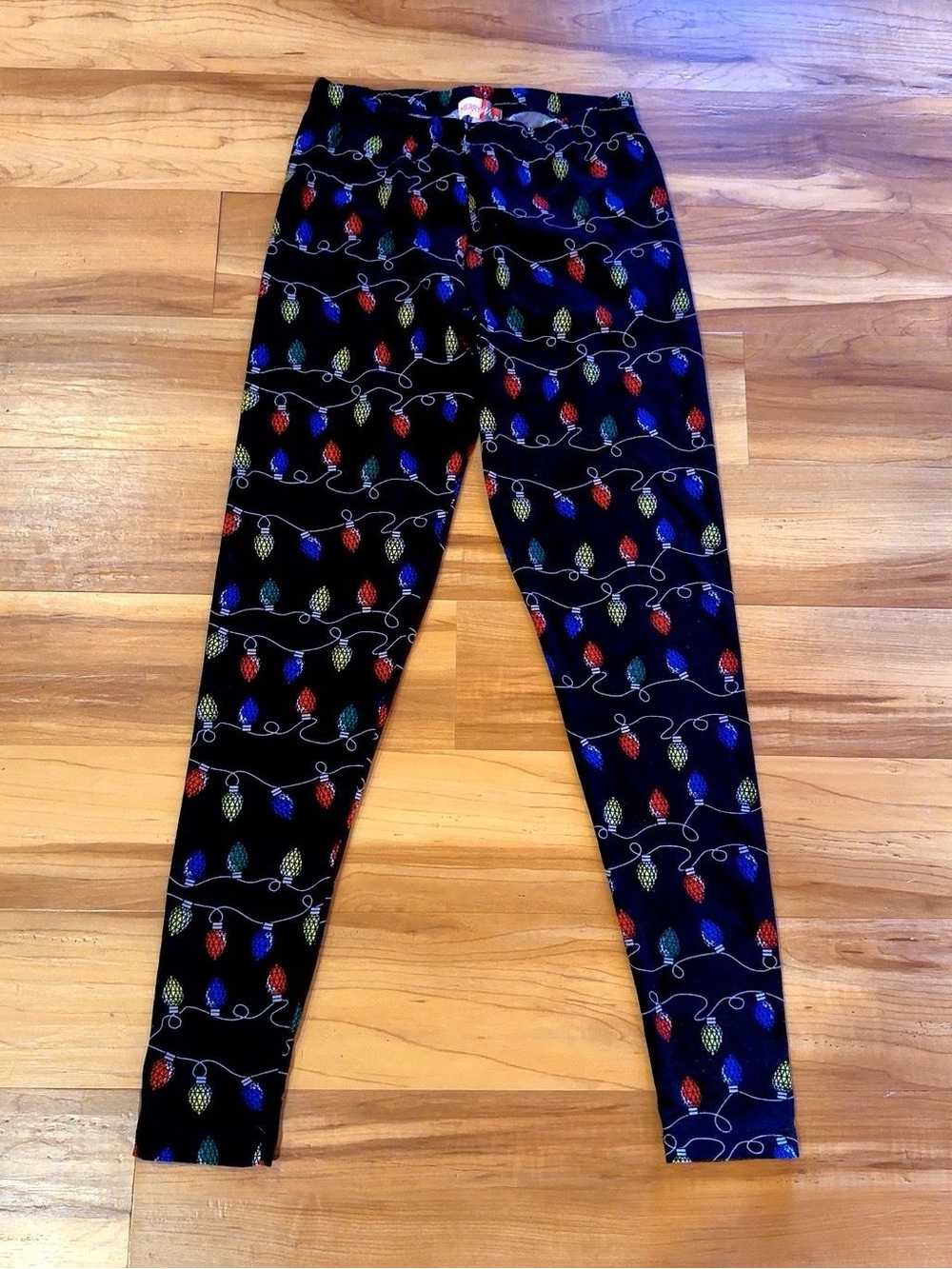 Merry Wear Retro Christmas Lights Leggings Size Small